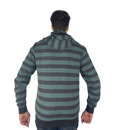 Hoodie Buddie™ Green and Black Striped ZIGGY Fleece Zipper