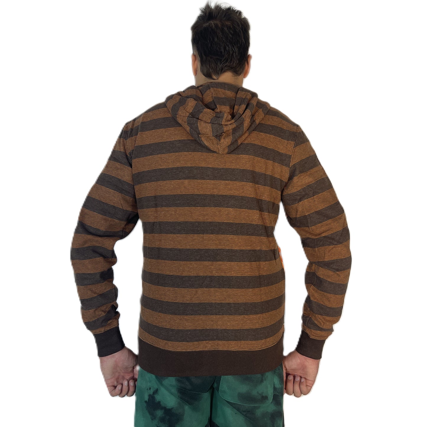 Hoodie Buddie™ Orange and Brown Striped ZIGGY Fleece Zipper