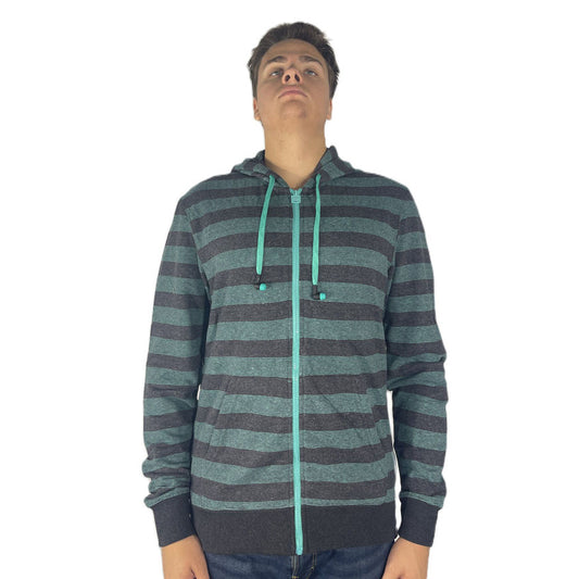 Hoodie Buddie™ Green and Black Striped ZIGGY Fleece Zipper