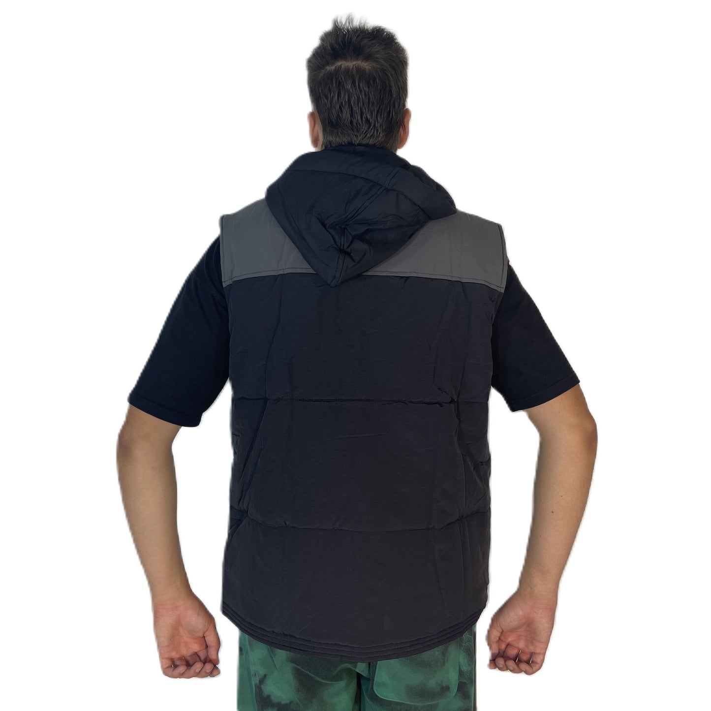 Hoodie Buddie™ Black Hooded Vest With Button Closure