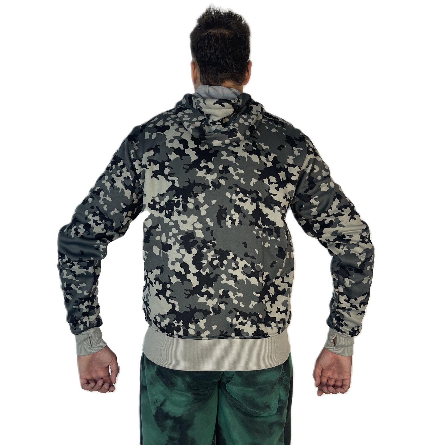 Hoodie Buddie™ Grey Camouflage Zipper Hoodie