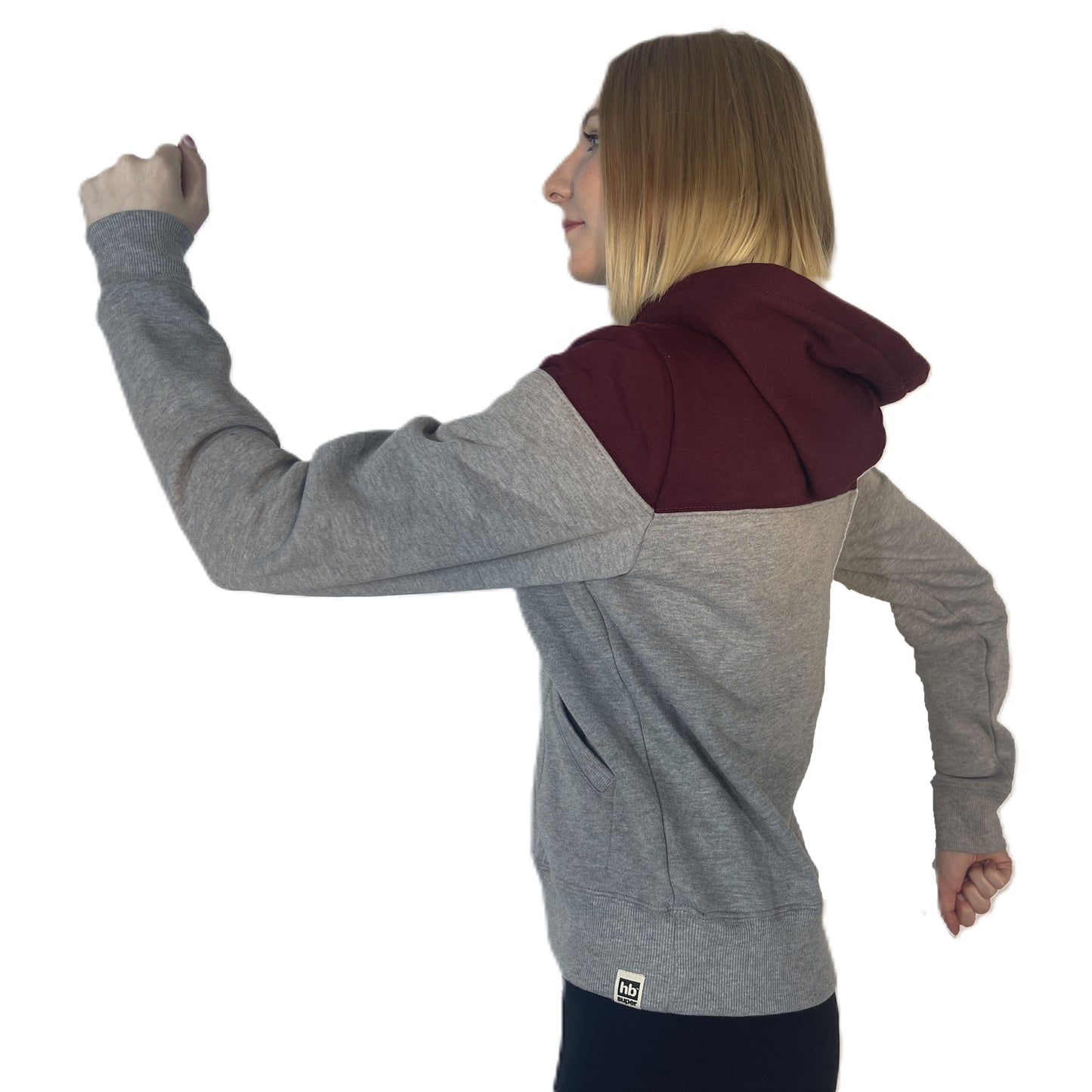 Hoodie Buddie™ Burgundy and Gray Popover Hoodie